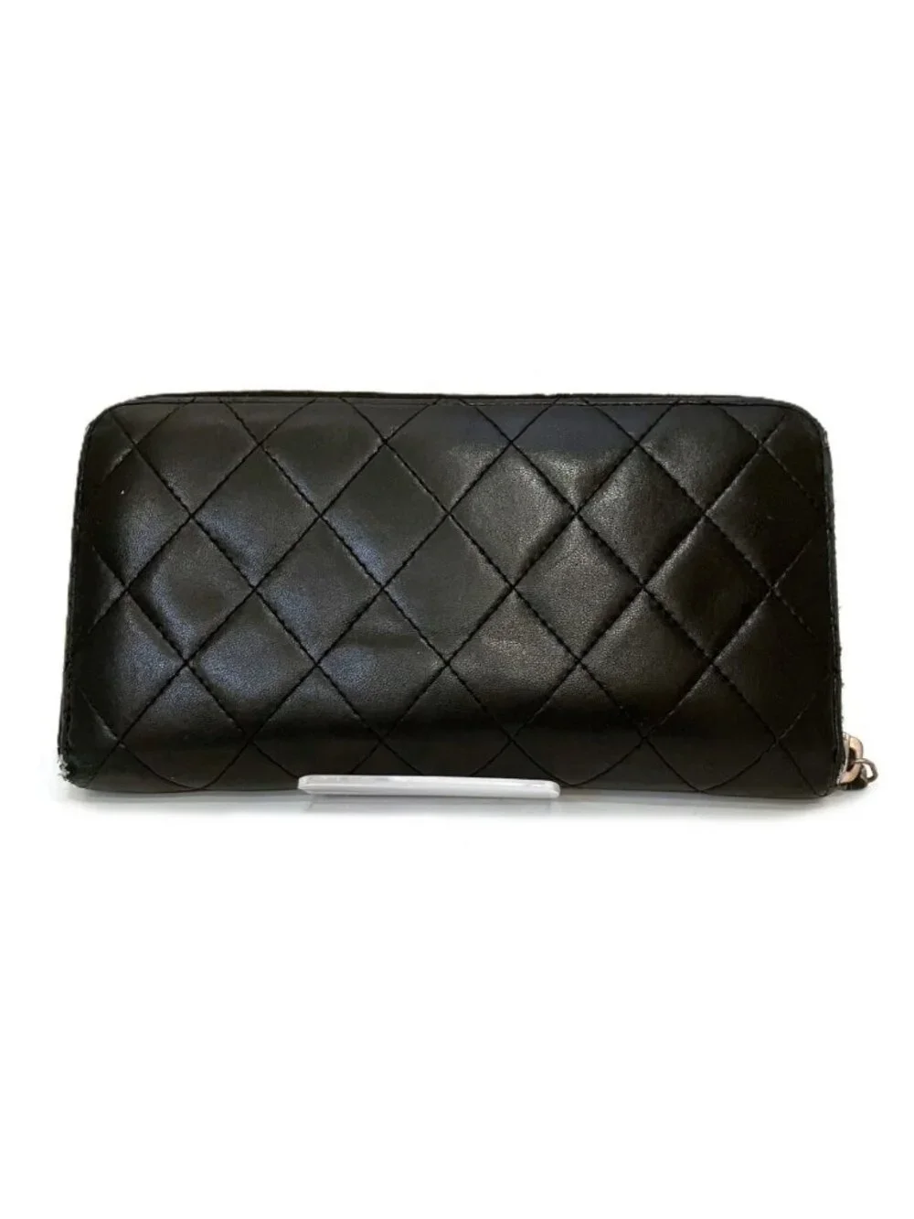 Chanel Coco Quilted Zip Around Wallet Lambskin